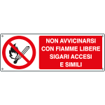 [E1867KS] E1867KS - Etichetta adesiva non avvicinarsi con fiamme libere EN ISO 7010