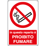 [E1869X] E1869X - Cartello divieto In questo reparto vietato fumare EN ISO 7010