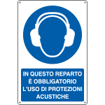 [E1940X] E1940X - Cartello obbligo in reparto uso protezioni acustiche EN ISO 7010