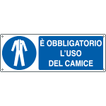 [E1958KS] E1958KS - Etichetta adesiva obbligo Uso del camice EN ISO 7010