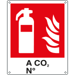 [E20126X] E20126X - Cartello estintore a CO2 N. EN ISO 7010