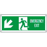 [E720307W] E720307W - Cartello Emergency Exit freccia basso sx EN ISO 7010