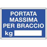 2604 - Cartello Portata massima per braccio