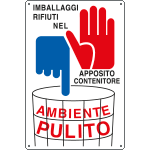 2908 - Cartello Imballaggi rifiuti nell'apposito contenitore