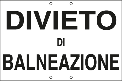 3325 - Cartello DIVIETO DI BALNEAZIONE