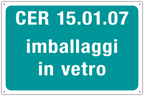 3412 - cartello alluminio rifiuti speciali CER 15.01.07