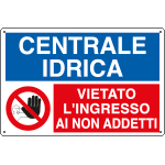 3569 - Cartello multisimbolo ingresso CENTRALE IDRICA