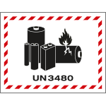 8244 - Etichetta adesiva "UN3480"Pile al litio ionico