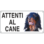 8528 - Cartello ATTENTI AL CANE (setter gordon)