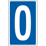 8650 - Cartello numero o lettera 0 per contrassegnare