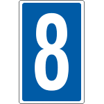 8658 - Cartello numero 8 per contrassegnare