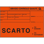 9702 - Etichetta adesiva fondo rosso Scartello O