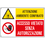 35320 - Cartello multisimbolo ambiente confinato vietato accesso...