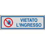 96672 - Etichette argento vietato L'INGRESSO