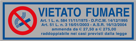 96701 - Etichette argento vietato fumare