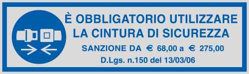 96783 - Etichette argento obbligo UTILIZZARE LA CINTURA
