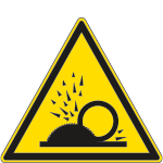 1124K - Cartello pericolo proiezione schegge