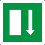 15178Y - Cartello uscita emergenza freccia basso