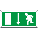 16027W - Cartello uscita sicurezza in basso