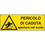 1768KS - Etichetta adesiva apertura nel suolo pericolo...