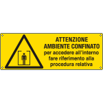 17841K - Cartello pericolo ambiente confinato per accedere fare riferimento....