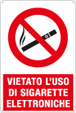 18018X - Cartello vietato l'uso di sigarette elettroniche
