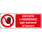 1810KS - Etichetta adesiva vietato ingresso estranei lavoro