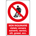 1841Y - Cartello divieto non inquinare non versare