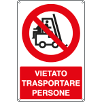 1844Y - Cartello divieto vietato trasportare persone