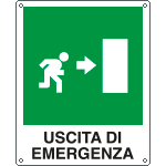 20106Y - Cartello salvataggio uscita di sicurezza destra