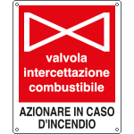 20146W - Cartello valvola interruttore combustibile azionare