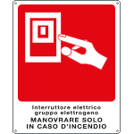20172X - Cartello interruttore elettrico gruppo elettrogeno