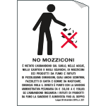 2219S - etichetta per vetri vietato l'abbandono di mozziconi nelle acque