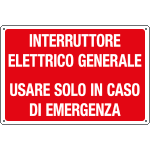 3141S - Etichetta adesiva INTERRUTTORE ELETTRICO .GENERALE