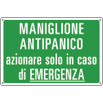3152S - Etichetta adesiva MANIGLIONE ANTIPANICO azionare solo