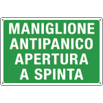 3158S - Etichetta MANIGLIONE ANTIPANICO.APERTURA SPINTA