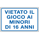 3341P - Cartello polipropilene vietato il gioco ai minori