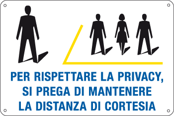3343P - Cartello polipropilene per rispettare privacy..