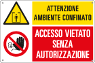 35320S - etichetta multisimbolo "Spazio confinato.Vietati L'accessi"
