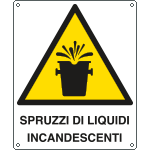 412601Y - Cartello pericolo spruzzi liquidi incandescenti