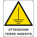 417701W - Cartello pericolo attenzione terre inserite
