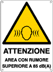443201Y - Cartello pericolo attenzione zona rumore >85db