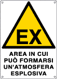 447501W - Cartello "area in cui puo' formarsi un'atmosfera esplosiva"