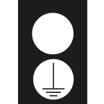 49222D - Cartello simbolo terra con foro diametro 5 mm