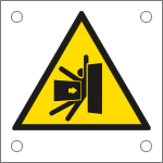 49663M - Cartello alluminio pericolo schiacciamento laterale