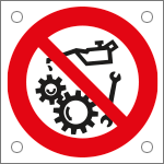 49714N - Cartello divieto non riparare organi in moto