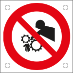 49760MS - Foglio n.5 etichette autoadesive divieto inserire mani ingranaggio