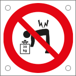 49778M - Cartello alluminio divieto sollevare pesi