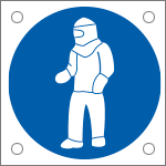 49878N - Cartello alluminio obbligo protezione integrale