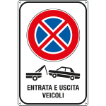 5639Y - Cartello divieto entrata e uscita veicoli